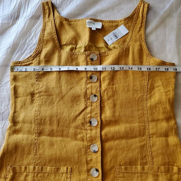 LOFT Lou & Grey Dress Linen Tank Golden Maple Size Small 38" bust NWT - Picture 3 of 14